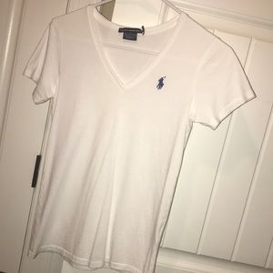 White polo vneck size xs